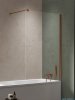 New Trendy Nesta Copper Brushed parawan nawannowy ze wspornikiem prostopadłym 50x150 cm miedź szczotkowana/szkło przejrzyste P-0215-WP